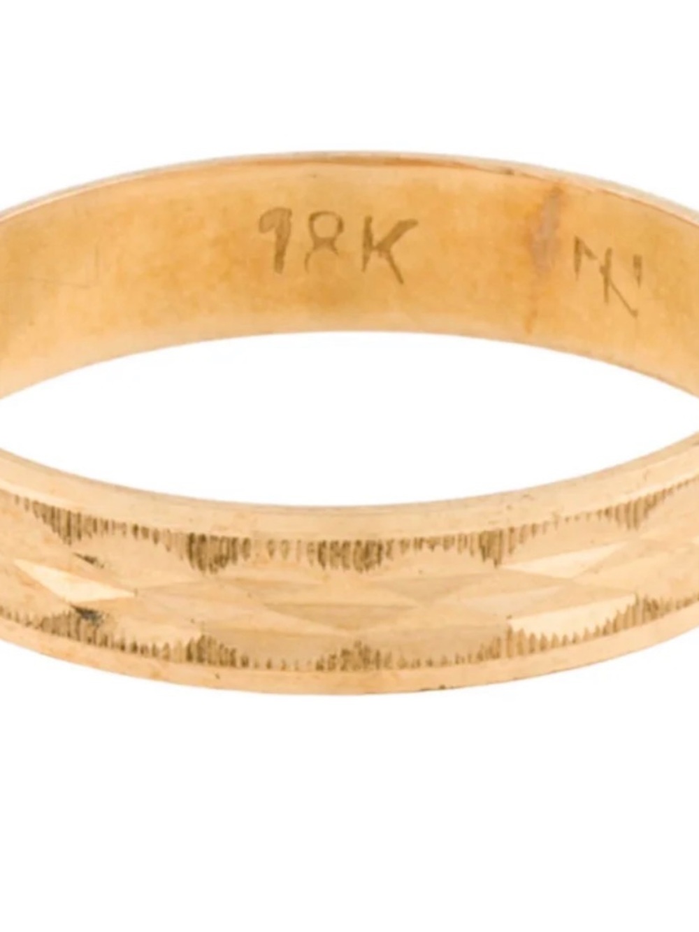 FINE JEWELRY 18K shiny Solid Gold Women’s Textured Band